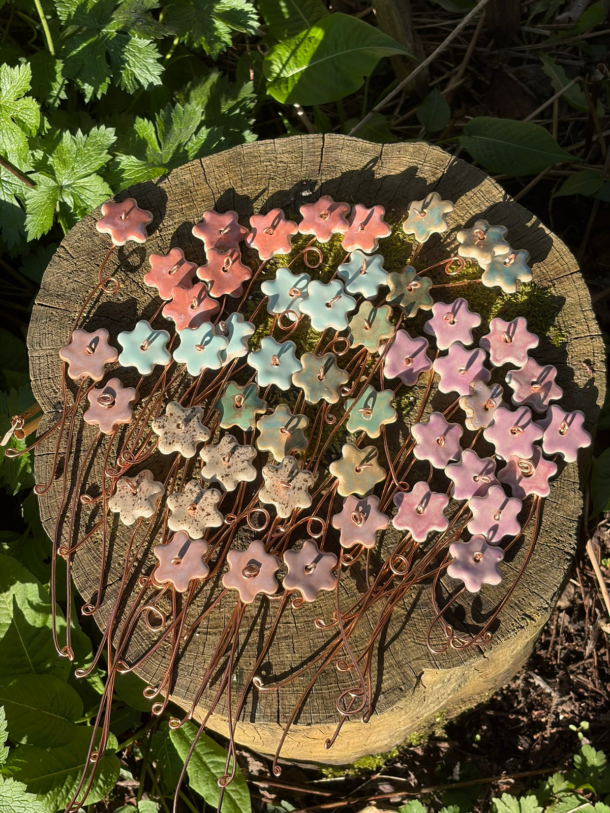 Green Ceramic Flowers
