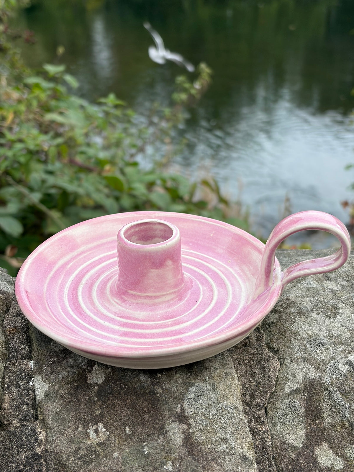 Pink candle holder
