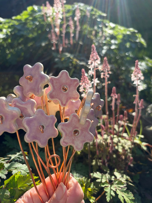 Pink ceramic flowers