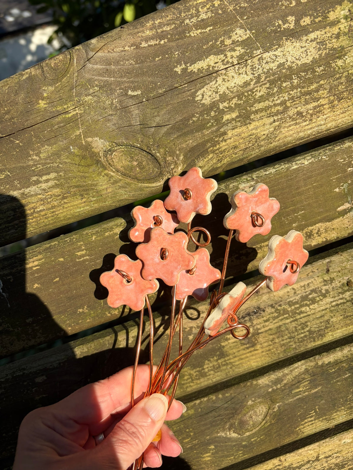 Coral ceramic flowers