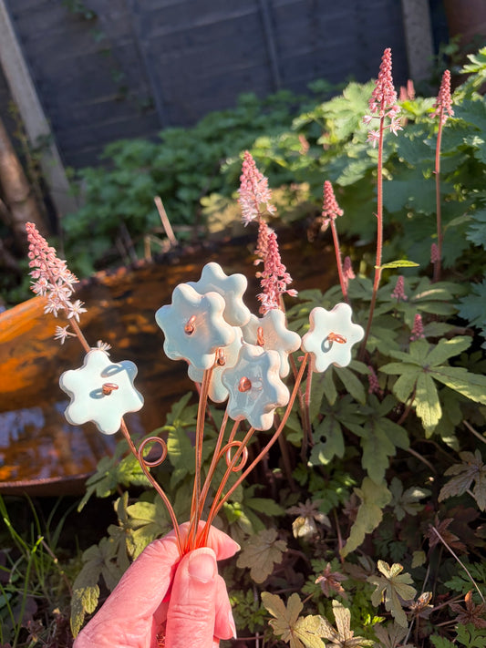 Aqua Ceramic flowers