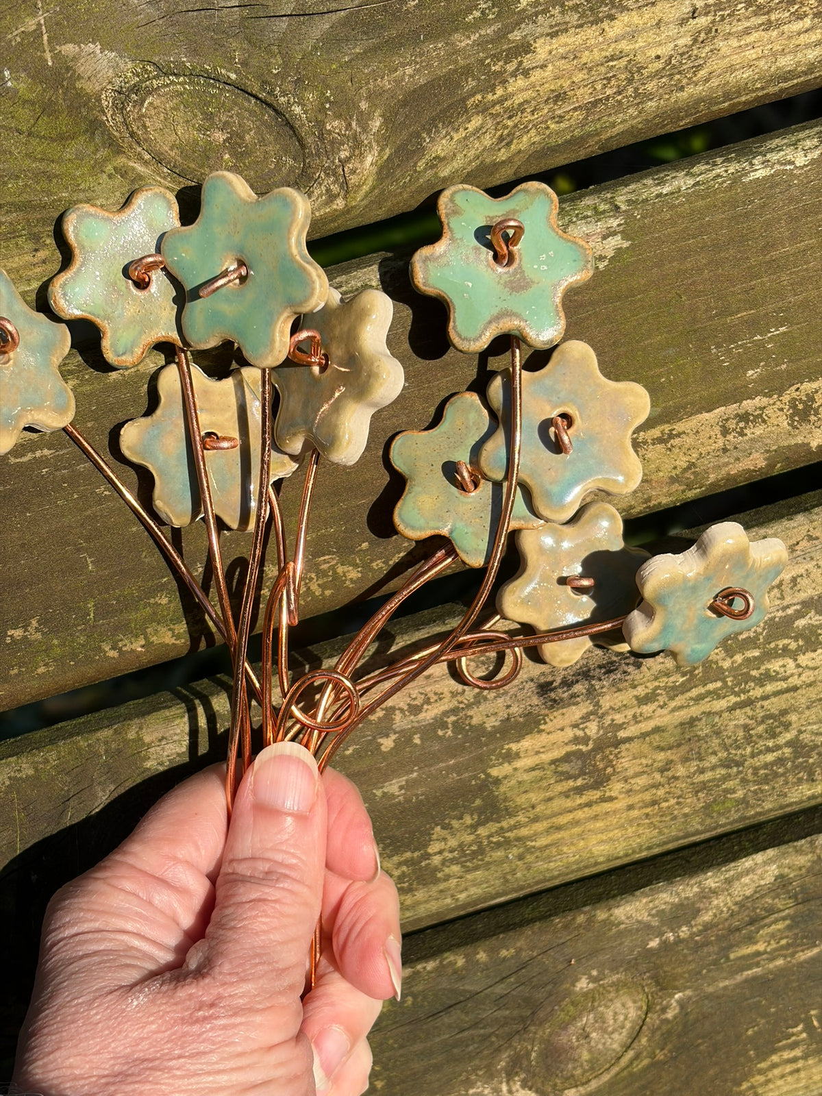 Green Ceramic Flowers