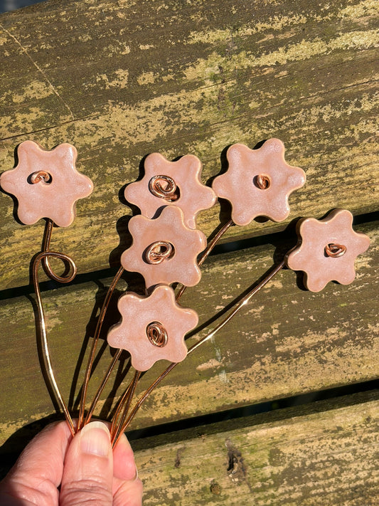 Mauve Ceramic Flowers